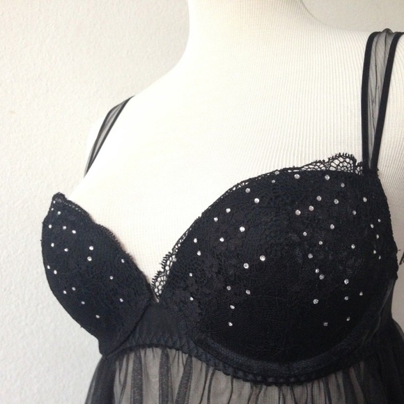 Victoria's Secret Babydoll Bridal Black Mesh Tutu - Picture 5 of 8